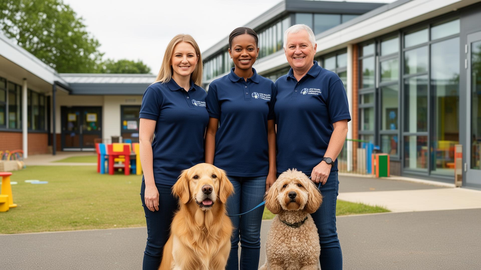 Professional qualified school therapy dog training team at The School Dog Company UK